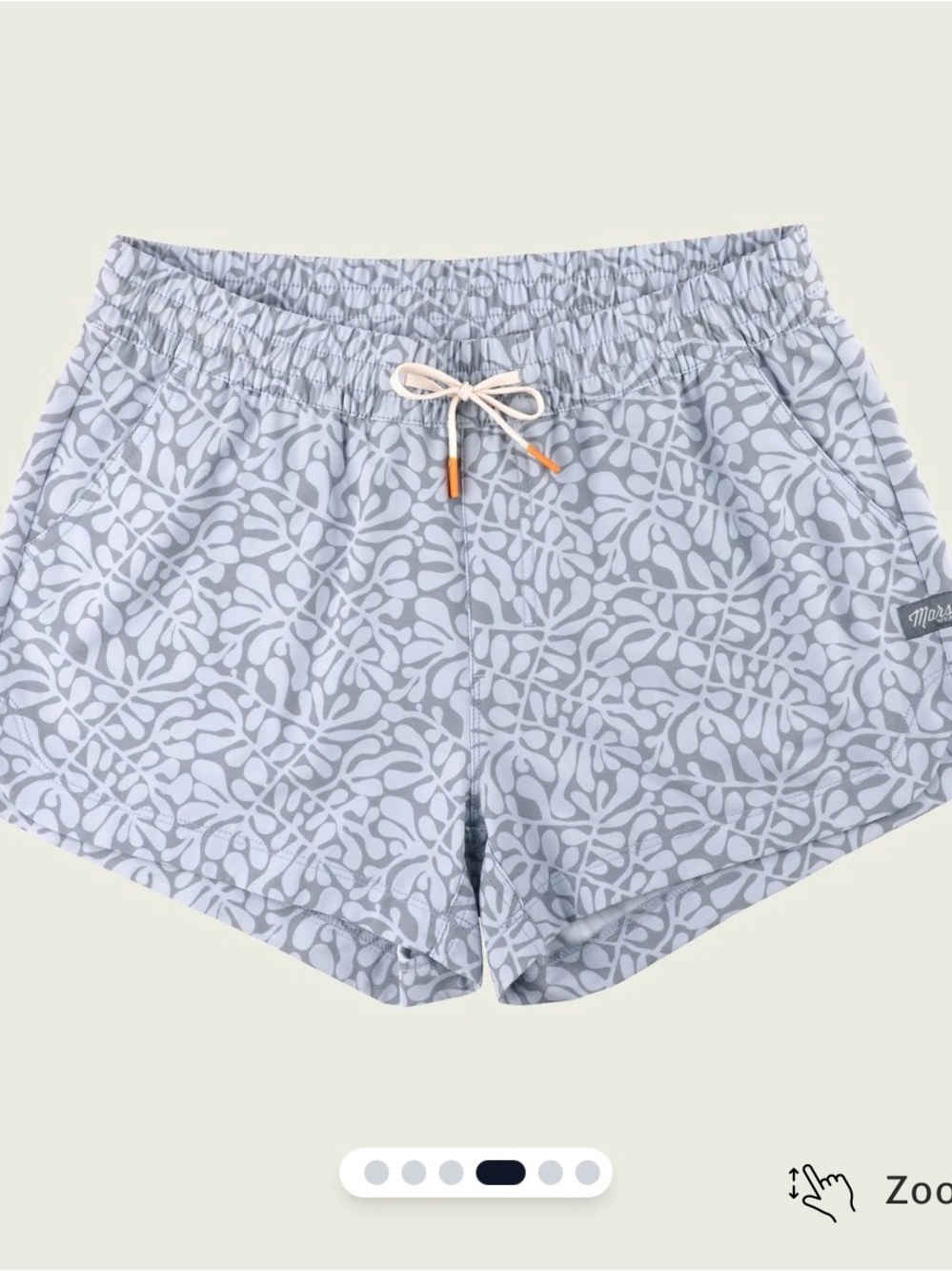 Marsh Light Blue Printed Athletic Shorts with Elastic Waist - Picture 4 of 6